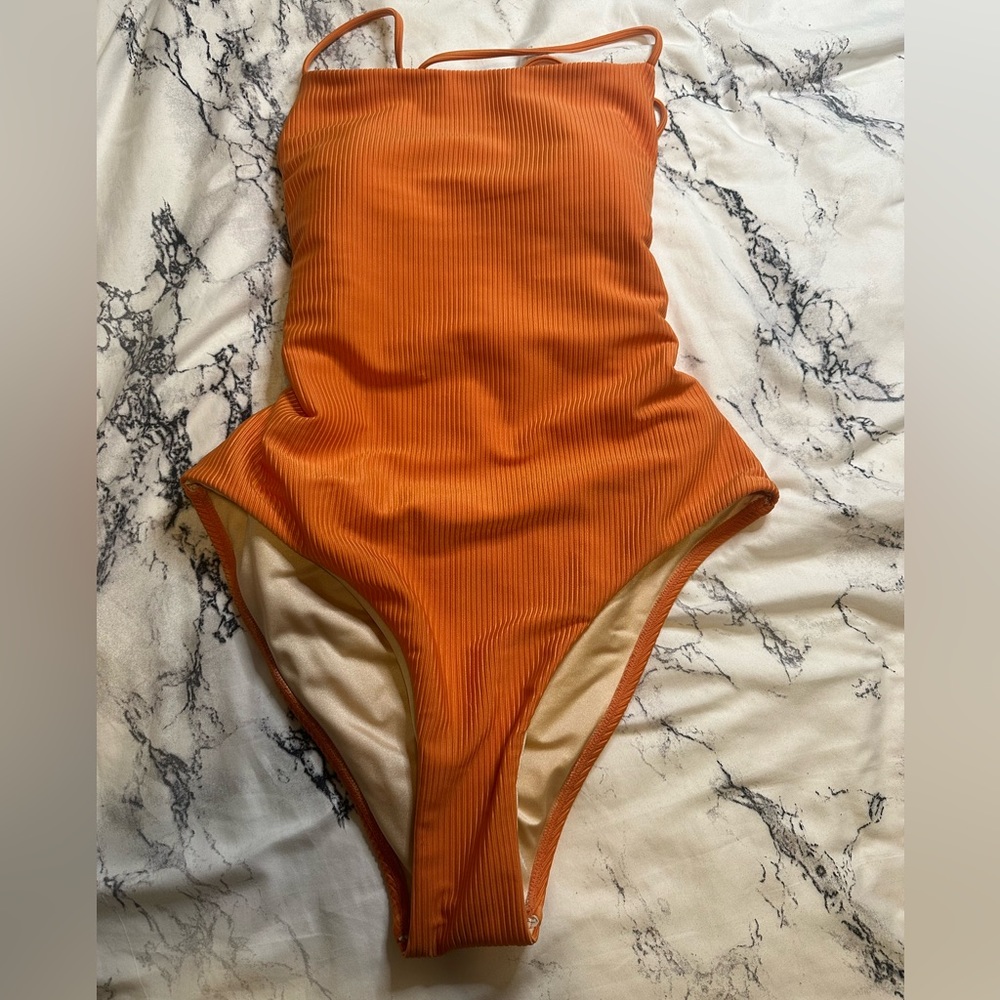 LA Hearts one piece swimsuit, open tie back, size medium
